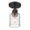 Z-Lite Kinsley 1 Light Flush Mount, Matte Black And Clear Seeded 340F1-MB - alternate 2